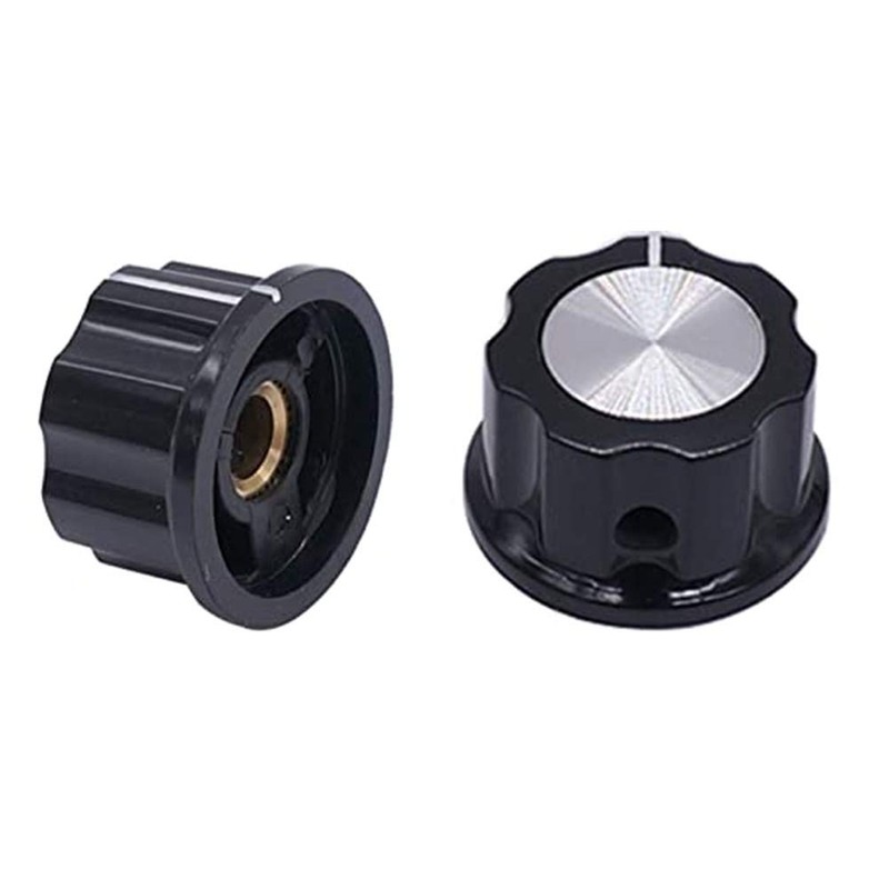 Szliyands Potentiometer Knobs A01 15mm Top Rib Handle Non-Slip 6mm