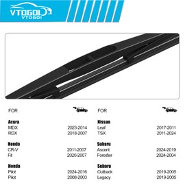 VTOGOI® 14" Rear Wiper Blades Replacement for Honda CR-V 2011-2007,Fit 2020-2007,Pilot 2024-2016,Subaru Forester 2024-2004,Ascent 2024-2019,Outback Legacy 2019-2005 Rear Windshield Wiper Blades