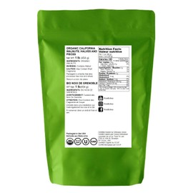 Organic California Walnuts Halves & Pieces, 1 Pound – Non-GMO, Raw, Unsalted, Shelled, Vegan, Kosher, Sirtfood, Bulk Snack. High in Omega-3 Fatty Acids, Protein. Great for Baking, and as a Topping.