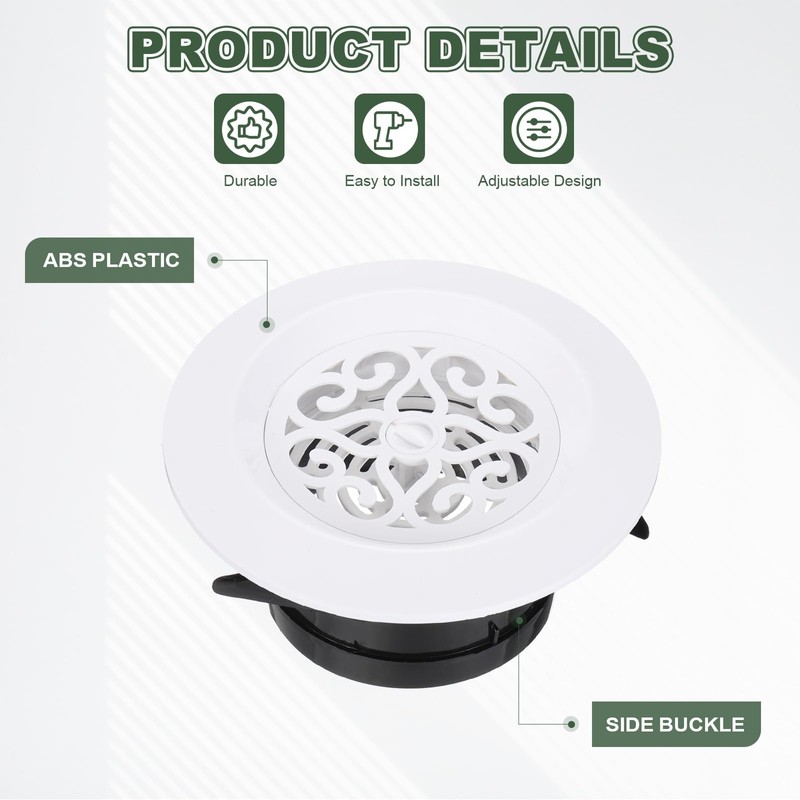 PATIKIL 4 Inch Round Air Vent Cover, 6 Pack ABS