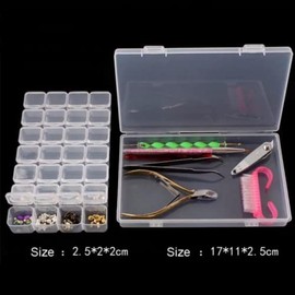 Caja Organizadora para Pedrería 28 Rejillas Transparente Cajas de Almacenamiento de Cuentas Diamantes Joyero Pendientes Storage Boxes                 