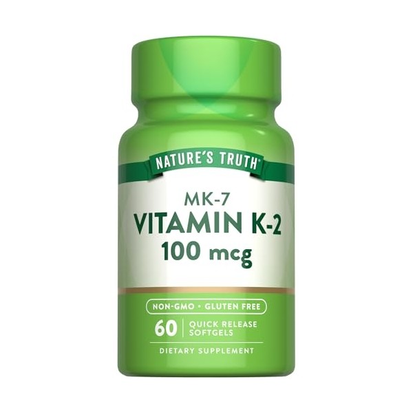 Nature's Truth Vitamin K2 MK-7 | 100 mcg | 60