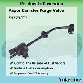 Yukrotor Vapor Canister Purge Valve 55573017 Compatible with 2012-2021 Chevy Cruze Sonic Trax Buick Encore 1.4L L4 Engine Replaces OE# 911-409 PV704 2M1338 CP781 CP870
