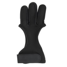 PATIKIL Archery Glove, Leather 3 Finger Protector Guard Archery Shooting Gloves for Youth Adult Men Women Beginner Hunting, Black, Small Size