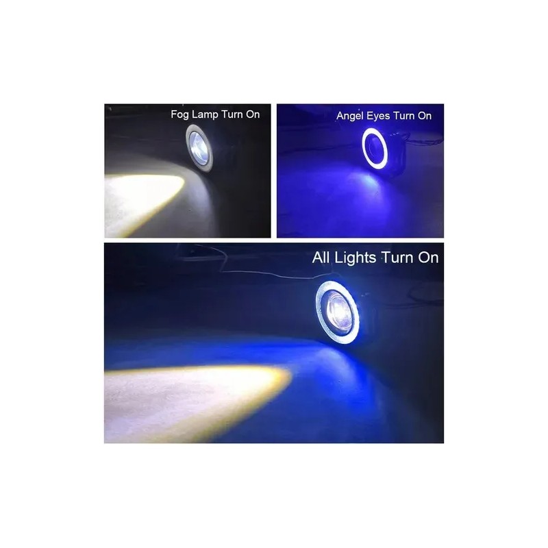 Par Faros Antiniebla Led 3.5in Ojos De Ángel Para Autos