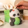 Panda Bamboo Pen Holder Cute Shape Large Capacity Resin Multipurpose