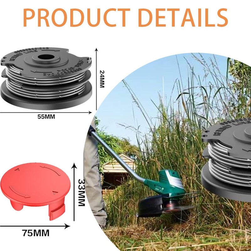 2 String Trimmer Replacement Spool,1 Spool Cover,Compatible with Bosch Grass