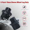 6 Pack Two-Piece 19mm Sleeve Wheel Lug Nuts Fit for