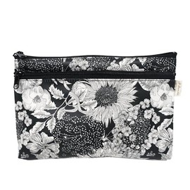 W Zipper Pouch, Liberty, Made in Japan, Dunclair Black