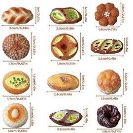 REGODI 12Pcs 3D Bread Fridge Magnets, Cute Strong Refrigerator Stickers for Kitchen, Whiteboard, Cabinets & Office Decor, Fun Baking-Themed Accessories