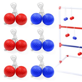 yuejuhe 6 Pairs Ladder Golf Set, Ladder Ball, Ladder Golf Balls, Ladder Throwing Balls, Suitable for Indoor and Outdoor Events (Dark Blue, Red)