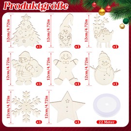 Otuuz Pack of 8 Wooden Money Gift Christmas Set Christmas Money Packaging Christmas Tree Decoration Pendant Christmas Money Holder for Cash for Women Men Friends Table Decoration