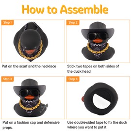 wonuu Black Rubber Duck Car Ornaments Dashboard Decorations for Car Accessories, SKS