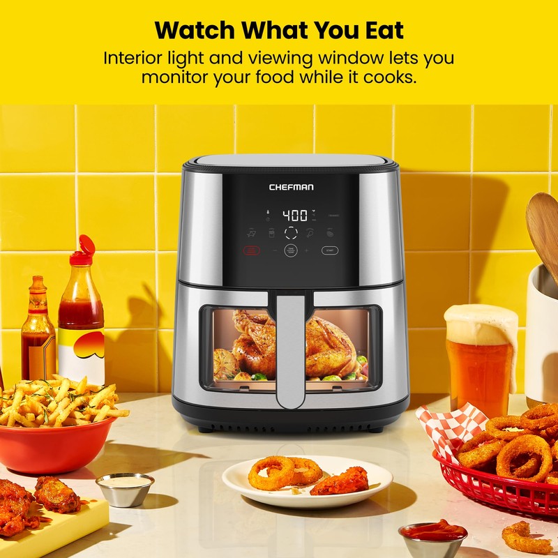 CHEFMAN Easy-View Air Fryer – 8 Qt Family Size with