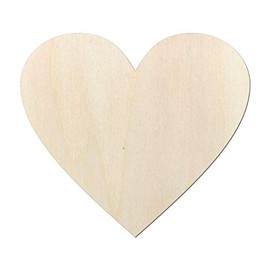 Wooden Heart Type 4 - Heart Shape - Ideal as a Heart Decoration for Wedding - for Painting Yourself (112 x 100 mm)