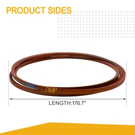 5/8" x 176.7" Mower Deck Belt Compatible with Exmark 60" Decks Pioneer Replaces 114-8154 114-8154-SL