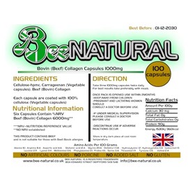 Beef Bovine 100 Hydrolyzed Collagen 1000mg Capsules
