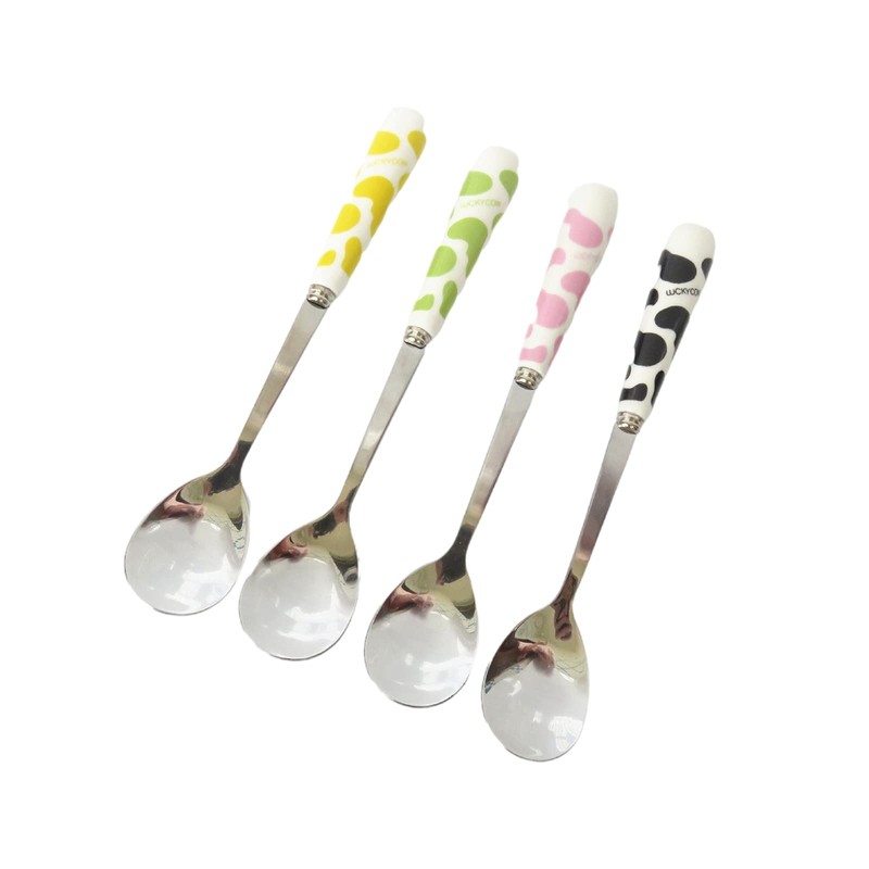 Ceramic Handle Stainless Steel Dessert Spoon Ceramic Handles Cutlery Spoons