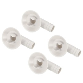 sourcing map 4Pcs Air Conditioner Drain Hose Connector Elbow Fitting with Rubber Ring for Mini-Split Units and Window AC Unit 18mm, White