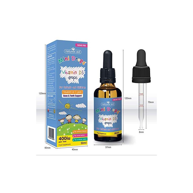 (3 PACK) - Natures Aid - Vitamin D3 400iu Drops