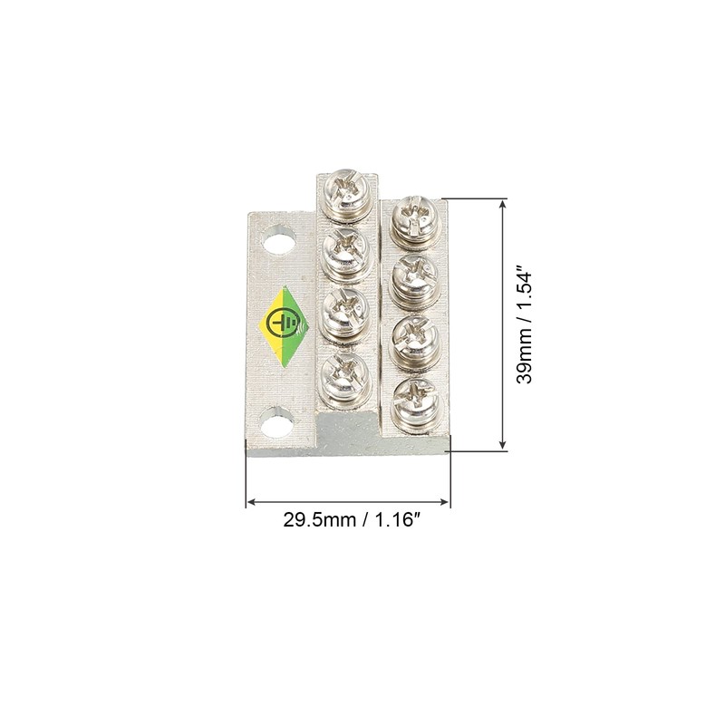 MECCANIXITY Terminal Grounding Bar Screw Copper Strip 8 Positions for