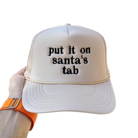 Put It On Santa's Tab Embroidered Trucker Hat Christmas Baseball Hat Kelly #142
