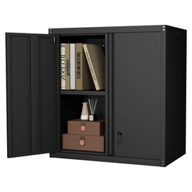 STEELIST Metal Wall Storage Cabinet, Garage Hanging Cabinets with Adjustable Shelves, Locking Wall Cabinet for Home Office, Wall Mount Cabinet Storage, Upper Cabinet for Basement Workshop