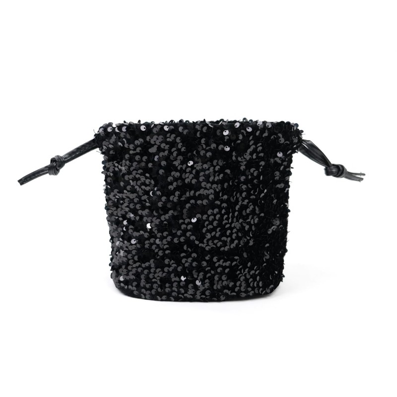 NAMEOF Women's Sequins Drawstring Bag, Mini Handbag, Shoulder Bag, Occasion