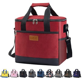 Iknoe Large Cooler Bag Collapsible 24 Can Insulated Bags Leakproof Lunch Cooler Tote with Multi-Pockets for Adult Insulated Lunch Box for Beach, Picnic, Work…