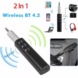 Unbranded Wireless Bluetooth Receiver 3.5mm AUX Audio Stereo Music Hands Free Car Adapter