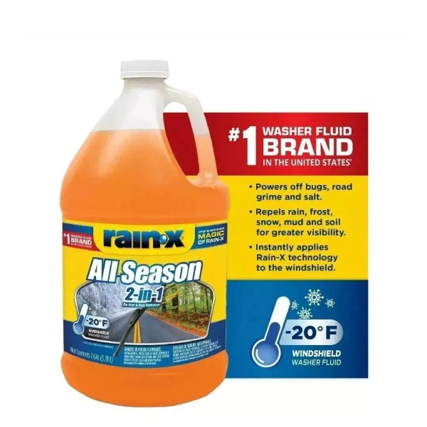 Rain-X 2-in-1 All-Season Windshield Washer Fluid, 1 Gal Free &