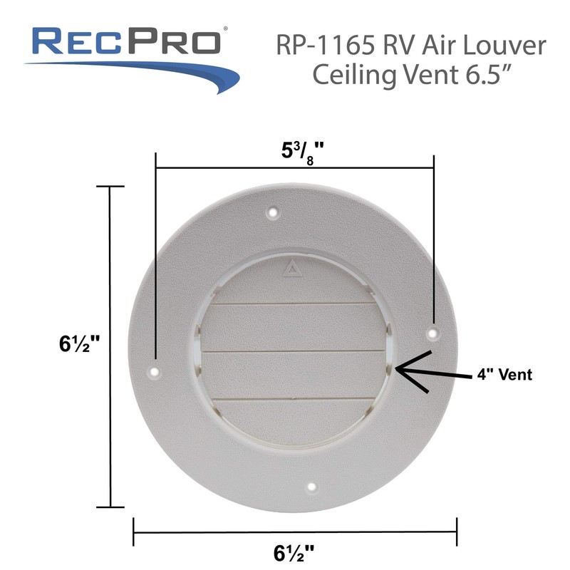 RecPro RV Air Louver Ceiling Vent 6.5" | Fully Adjustable