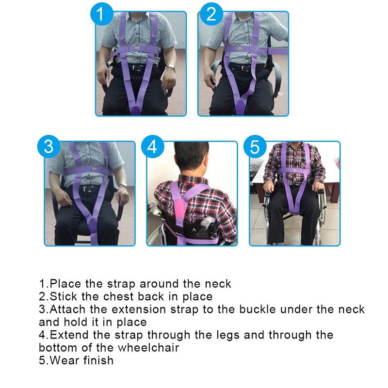 Wheelchair Seat Anti Slip Belt Restraint Harness Safety Strap Constraint