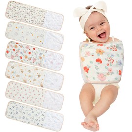 Funnysoft 6 Pcs Newborn Snuggle Strap Adjustable Arms Swaddle Band Baby Belly Band Arms Safe Swaddle Sleep Wrap Blanket for Newborn Infant Boy Girls (Flower and Animal Style)
