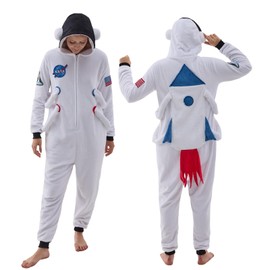 NEWCOSPLAY Unisex Adult Astronaut Onesie Pajamas Animal One Piece Costume Cosplay Sleepwear (Astronaut, X-Large)