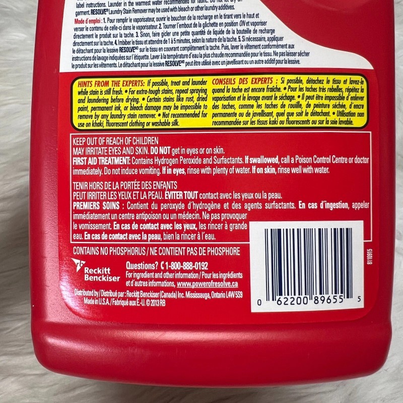 RESOLVE OXI-ACTION PRE TREAT LAUNDRY STAIN REMOVER 946ML