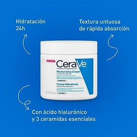 CeraVe Crema Hidratante Diaria para Rostro y Cuerpo, Piel Seca a Muy Seca, Hidratación por 24 Horas, con Ceramidas Esenciales y Ácido Hialurónico, 454