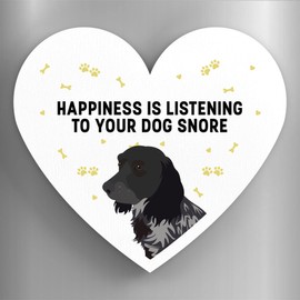 Global Designs Cocker Spaniel Happiness Is Your Dog Snoring Katie Pearson Artworks Heart Shaped Wooden Magnet