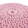 Christopher Knight Home Abena Modern Knitted Cotton Round Pouf, Pink