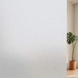 DERZGAO Frosted Window Film, Removable Glass Door Privacy Film, Suitable for Bathrooms, Offices, Static Cling Decorative Film, Reusable Window Stickers (Pure, 45.2X196.9 Inch)
