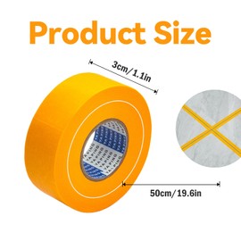 LZYDKH 3 Rollen Goldband, 50m x 30mm Abklebeband Maler Wasserfest Rückstandfrei Kreppband Hitzebeständig Malerband für Malerarbeiten Dekoration Industrielle Zwecke