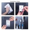 HANZE Toothbrush Holder 304 Stainless Steel Adhesive Wall Mounted 3