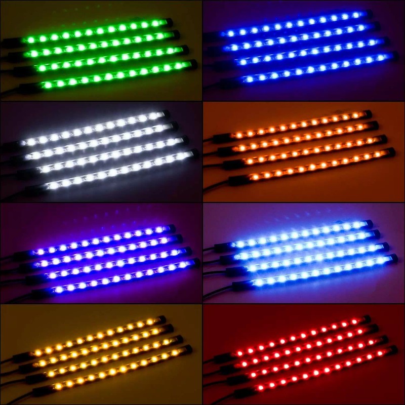 Nilight 4pcs RGB LED Light Multi-Color Kit Lighting Strips Under