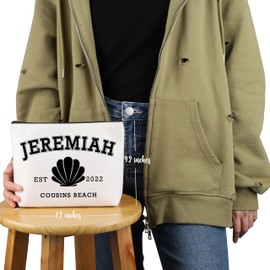 PYOUL TSITP TV Show Inspired Gift Jeremiah Conrad Belly Steven Makeup Bag Cousins Beach Cosmetic Bag TSITP Merch, beige