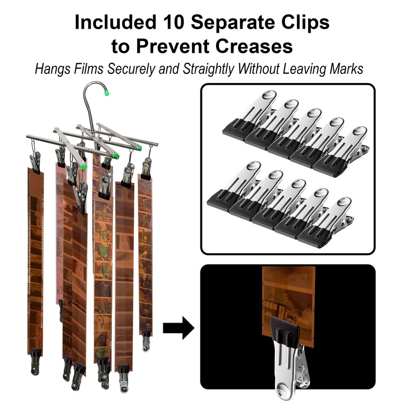YCCLDIPL Darkroom 120 135 4x5'' Film Stainless Steel Hangers Collapsible
