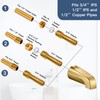 Brushed Gold Tub Spout Without Diverter, Shower Faucet,Brass Adapter,5.3"