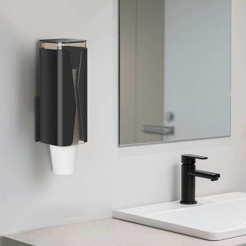 Cup Dispenser, Wall Mounted Mouthwash Cup Dispenser Fit 4oz-7oz Disposable