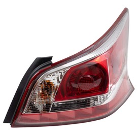 Brock Replacement Driver and Passenger Taillights Tail Lamps Lens with Red Edge Trim Compatible with 2013-2015 Altima Sedan 26555-3TA0B 26550-3TA0B