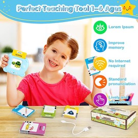 RT&BS Talking Flash Cards for Toddlers, Montessori Toys Flash Cards, Speech Therapy Toys, Gift for Kids Children, 224 Sight Words Blue