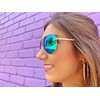 JiMarti P16 - No Tangle - Polarized Aviator Sunglasses Gold/Emerald